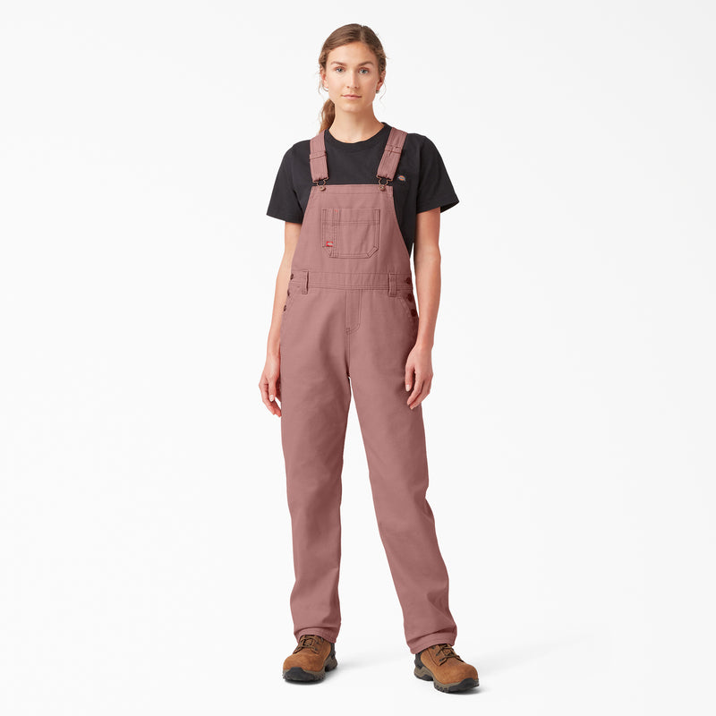 Load image into Gallery viewer, Dickies Women&#39;s Relaxed Fit Bib Overall Rinsed Ashe Rose - Front
