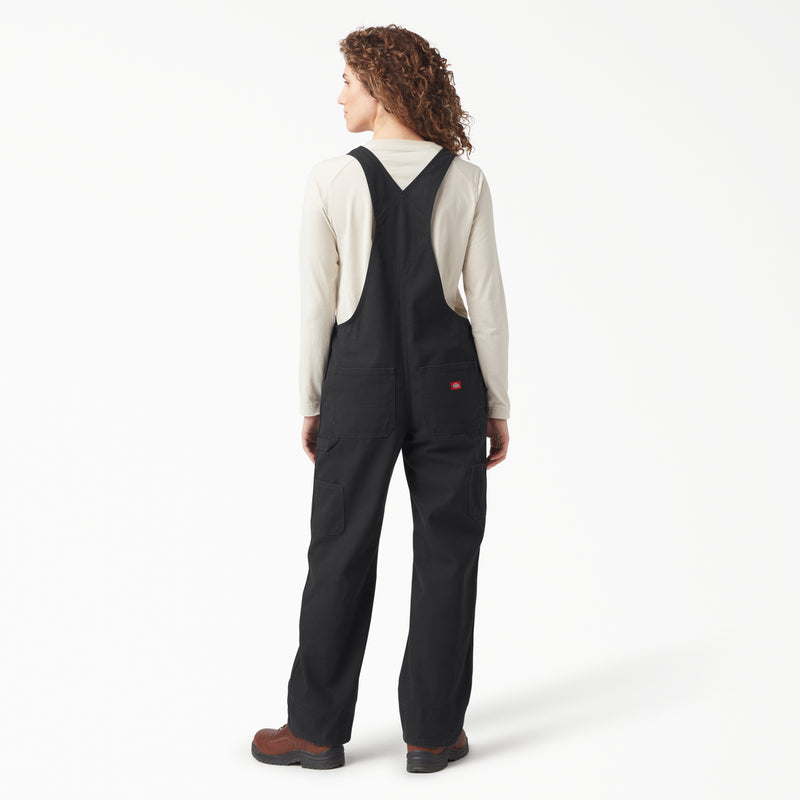 Load image into Gallery viewer, Dickies Women&#39;s Relaxed Fit Bib Overall Rinsed Black - Back
