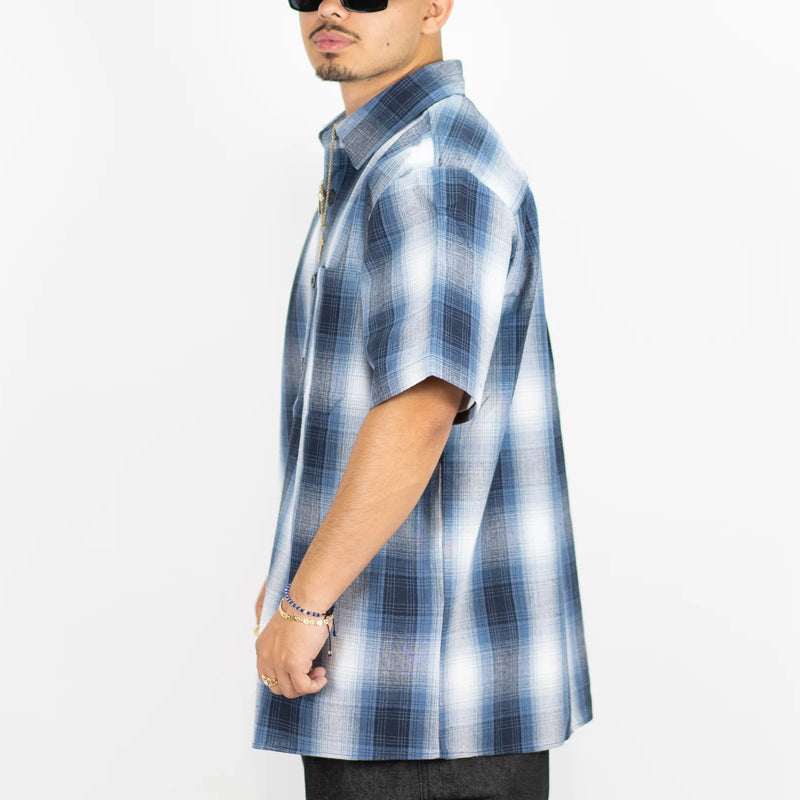 Load image into Gallery viewer, FB County Short Sleeve Checker Flannel Button Up Shirt
