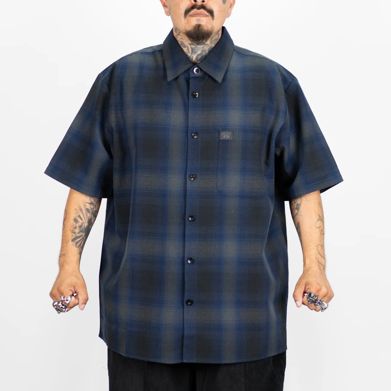 Load image into Gallery viewer, FB County Short Sleeve Checker Flannel Button Up Shirt
