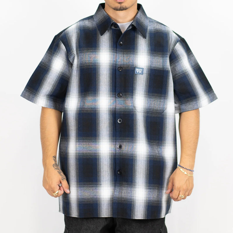 Load image into Gallery viewer, FB County Short Sleeve Checker Flannel Button Up Shirt
