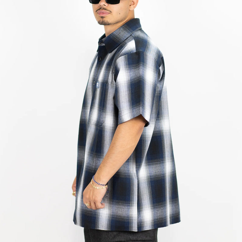 Load image into Gallery viewer, FB County Short Sleeve Checker Flannel Button Up Shirt
