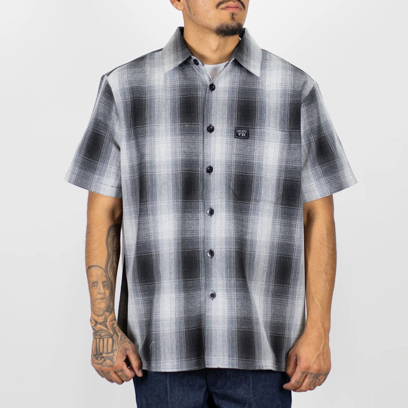 Load image into Gallery viewer, FB County Short Sleeve Checker Flannel Button Up Shirt
