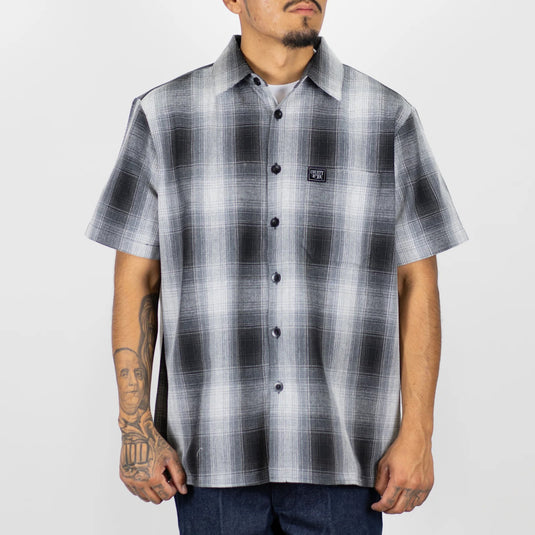 FB County Short Sleeve Checker Flannel Button Up Shirt