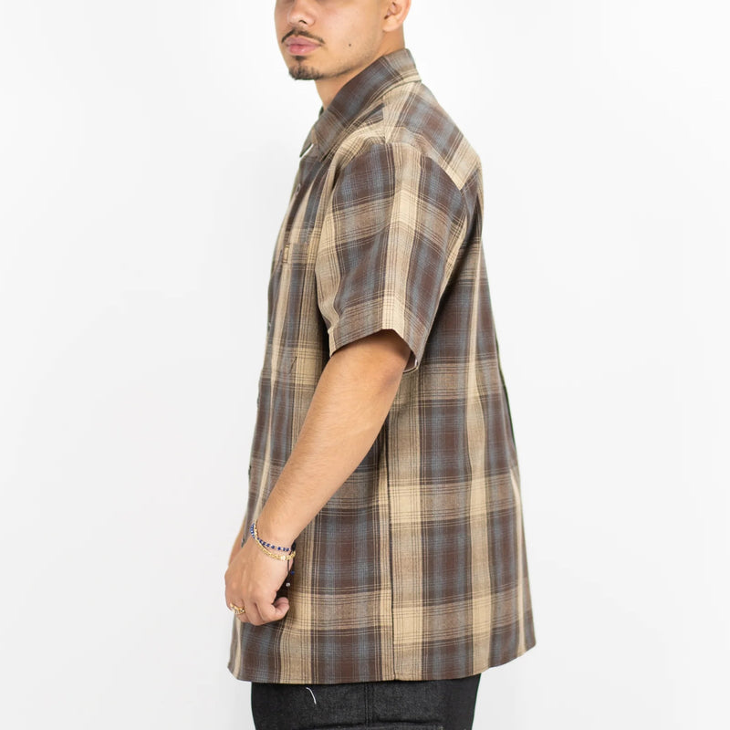 Load image into Gallery viewer, FB County Short Sleeve Checker Flannel Button Up Shirt
