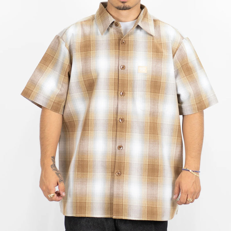 Load image into Gallery viewer, FB County Short Sleeve Checker Flannel Button Up Shirt
