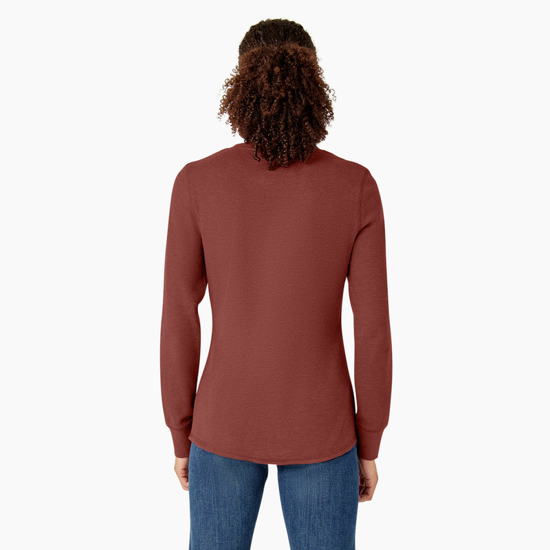 Load image into Gallery viewer, Dickies Women&#39;s Long Sleeve Thermal Shirt Fired Brick - Back
