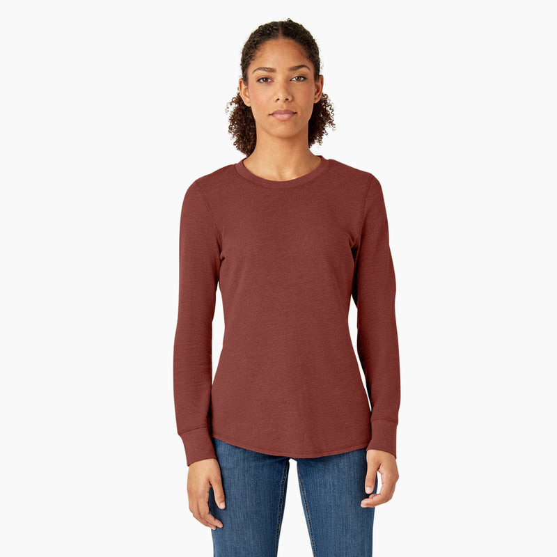 Load image into Gallery viewer, Dickies Women&#39;s Long Sleeve Thermal Shirt Fired Brick - Front
