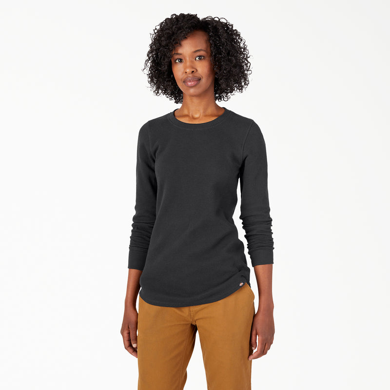 Load image into Gallery viewer, Dickies Women&#39;s Long Sleeve Thermal Shirt Black - Front
