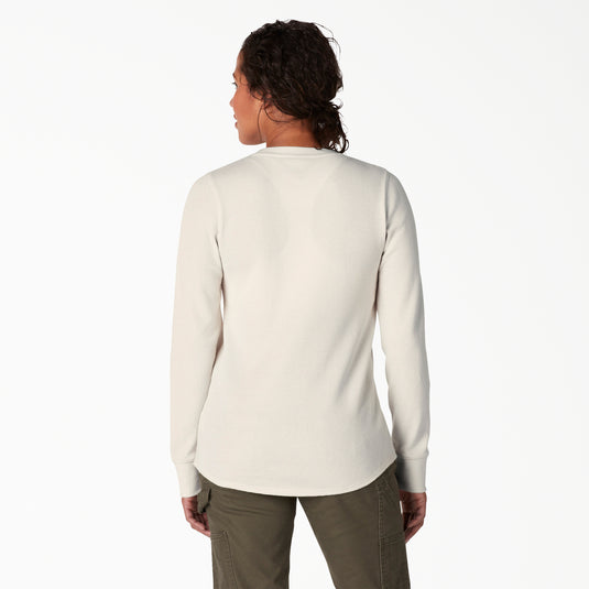 Dickies Women's Long Sleeve Thermal Shirt Oatmeal True Heather - Back