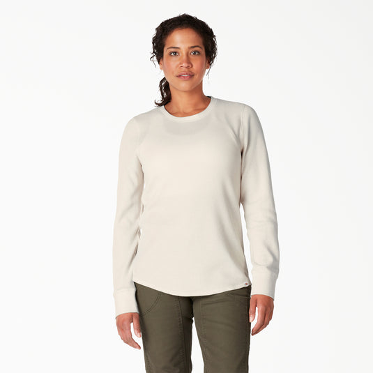 Dickies Women's Long Sleeve Thermal Shirt Oatmeal True Heather - Front