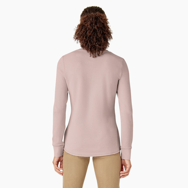 Load image into Gallery viewer, Dickies Women&#39;s Long Sleeve Thermal Shirt Peach Whip - Back
