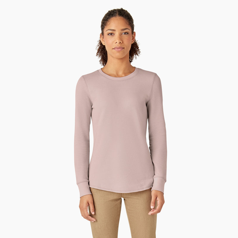 Load image into Gallery viewer, Dickies Women&#39;s Long Sleeve Thermal Shirt Peach Whip - Front
