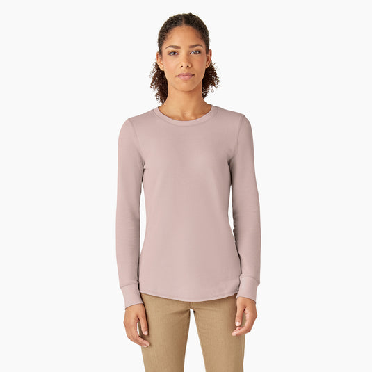 Dickies Women's Long Sleeve Thermal Shirt Peach Whip - Front