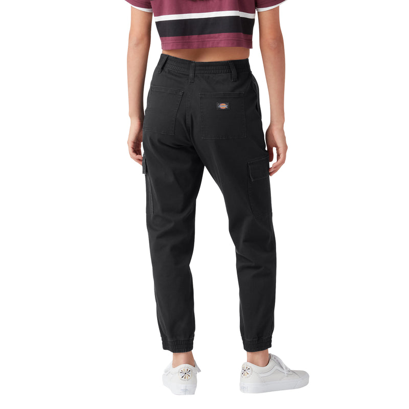 Load image into Gallery viewer, Dickies Women&#39;s High Rise Fit Cargo Jogger Pants Black - Back
