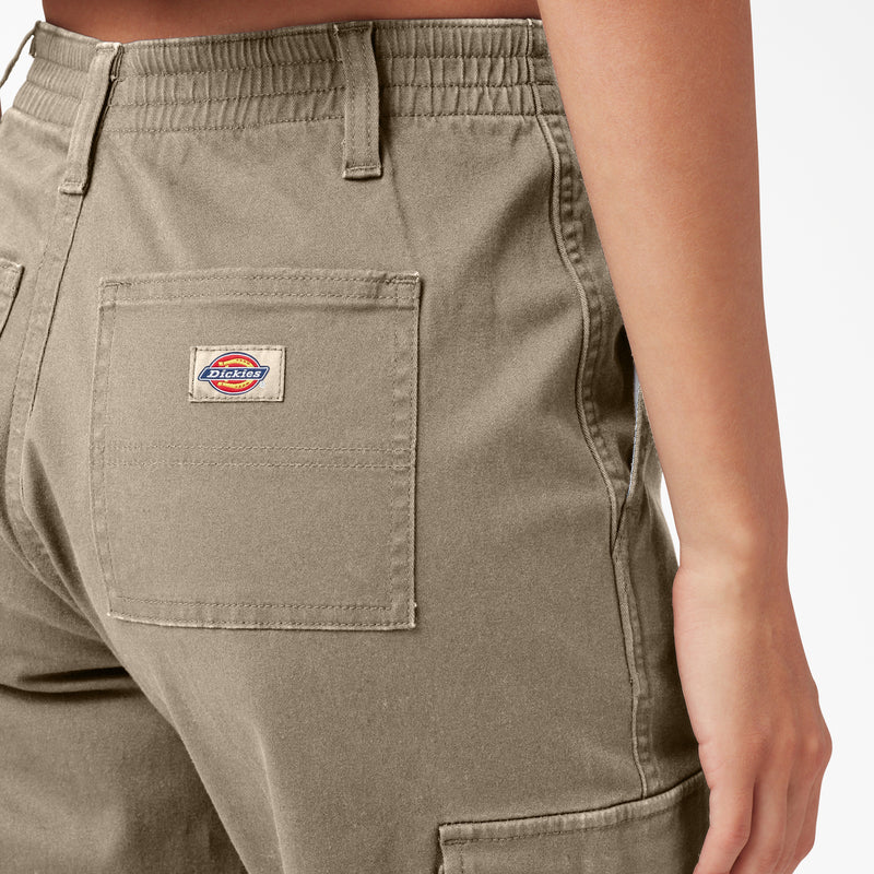 Load image into Gallery viewer, Dickies Women&#39;s High Rise Fit Cargo Jogger Pants Desert Sand - Back Left
