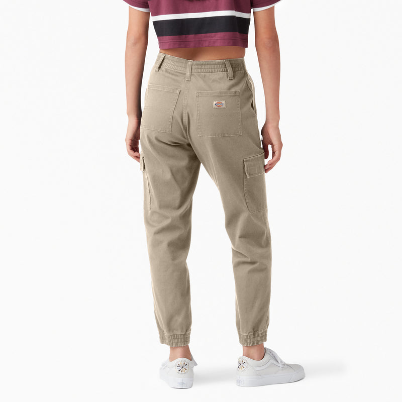 Load image into Gallery viewer, Dickies Women&#39;s High Rise Fit Cargo Jogger Pants Desert Sand - Back
