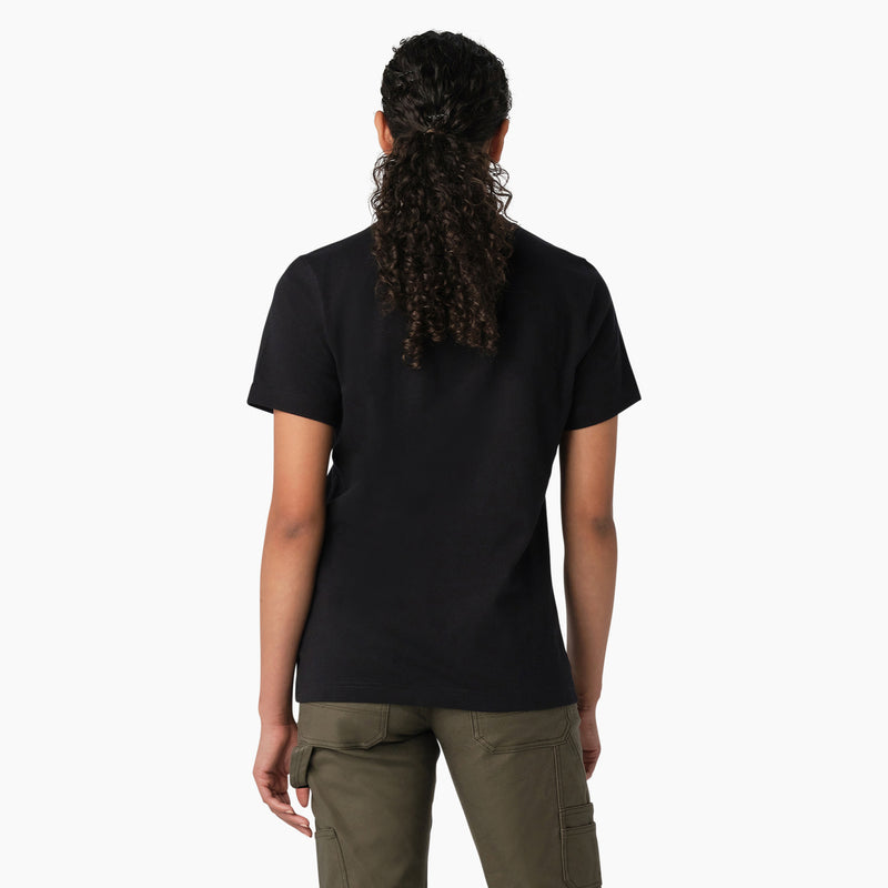 Load image into Gallery viewer, Dickies Women&#39;s Tri-Color Logo Tee - Black - Back
