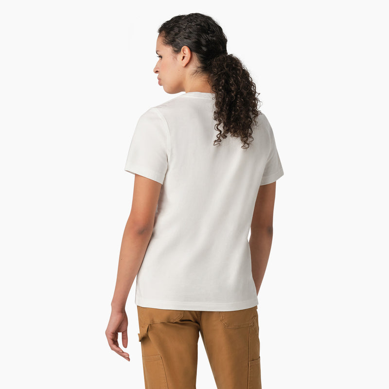 Load image into Gallery viewer, Dickies Women&#39;s Tri-Color Logo Tee - White - Back
