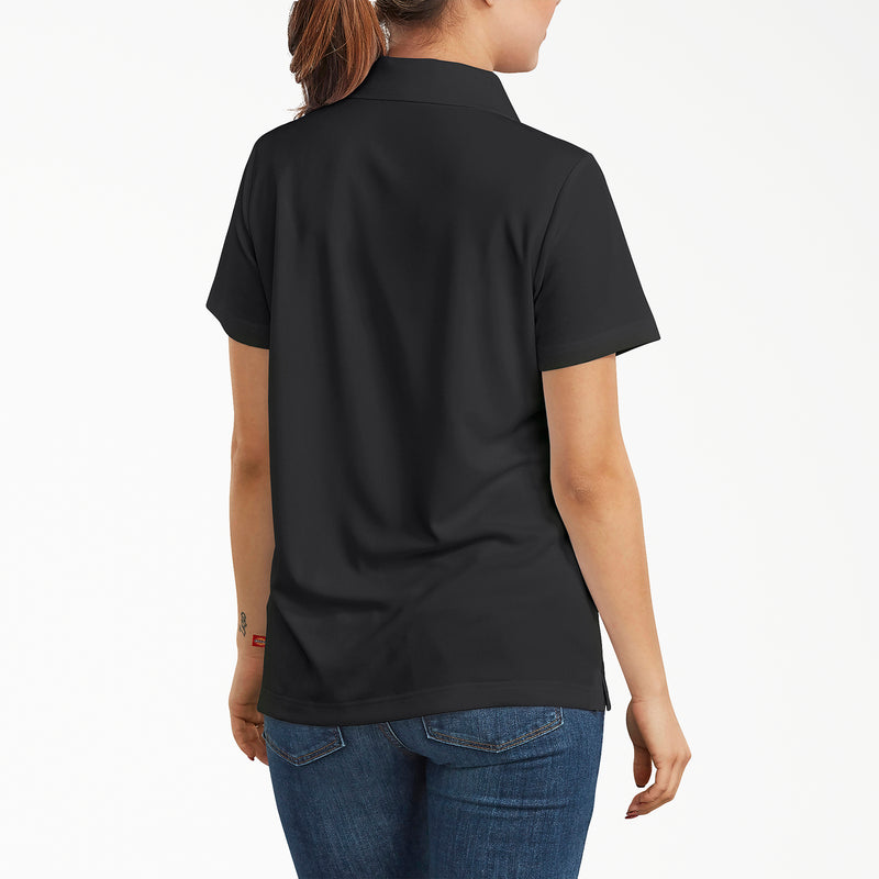 Load image into Gallery viewer, Dickies Women&#39;s Short Sleeve Performance Polo Black - Back
