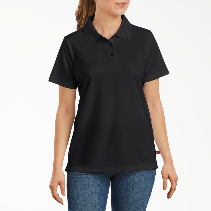 Load image into Gallery viewer, Dickies Women&#39;s Short Sleeve Performance Polo Black - Front
