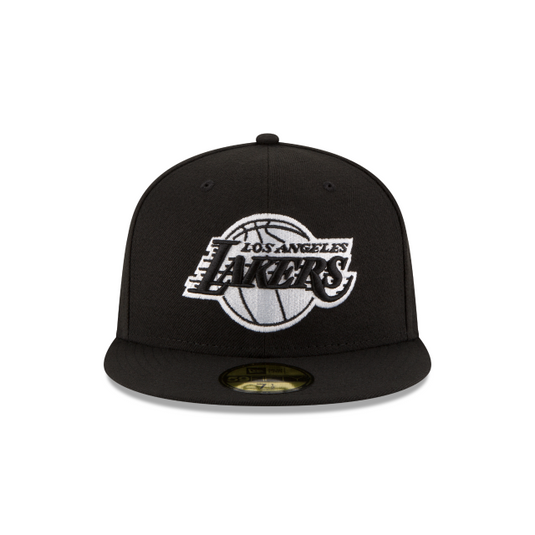 New Era LA Lakers 59Fifty Fitted - Black & White - Front