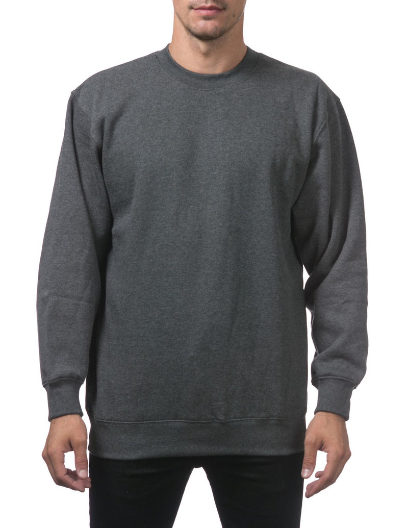 PRO 5 Men's Heavy Weight Fleece Crew neck Pullover Sweater S to 5XL - BLACK  