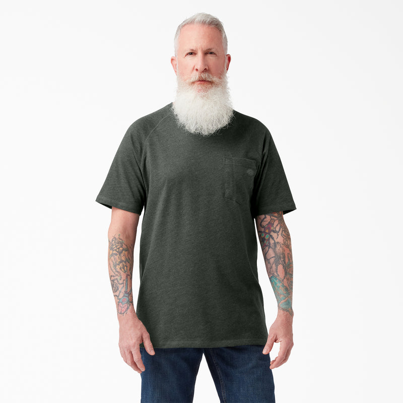 Load image into Gallery viewer, Dickies Short Sleeve Temp-iQ® Pocket Tee Hunter Green Heather
