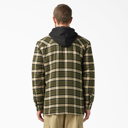 Dickies Hooded Flannel Shirt Jac - Tactical Green - Back