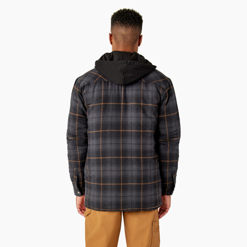 Load image into Gallery viewer, Dickies Hooded Flannel Shirt Jac lack Charcoal - Back
