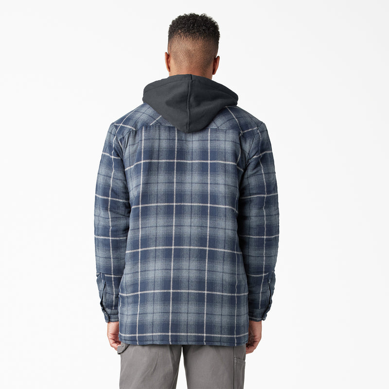 Load image into Gallery viewer, Dickies Hooded Flannel Shirt Jac - Navy Storm - Back
