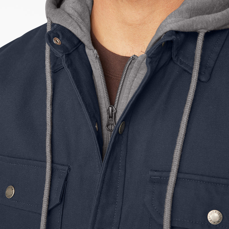 Load image into Gallery viewer, Dickies Hooded Duck Shirt Jack Dark Navy - Detail
