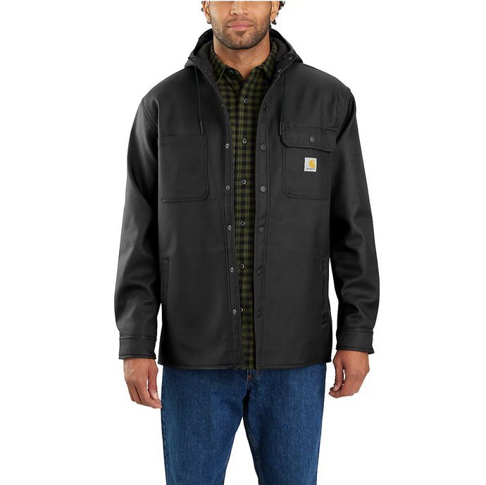 Carhartt Rain Defender™ Relaxed Fit Heavyweight Hooded Shirt Jac - Black