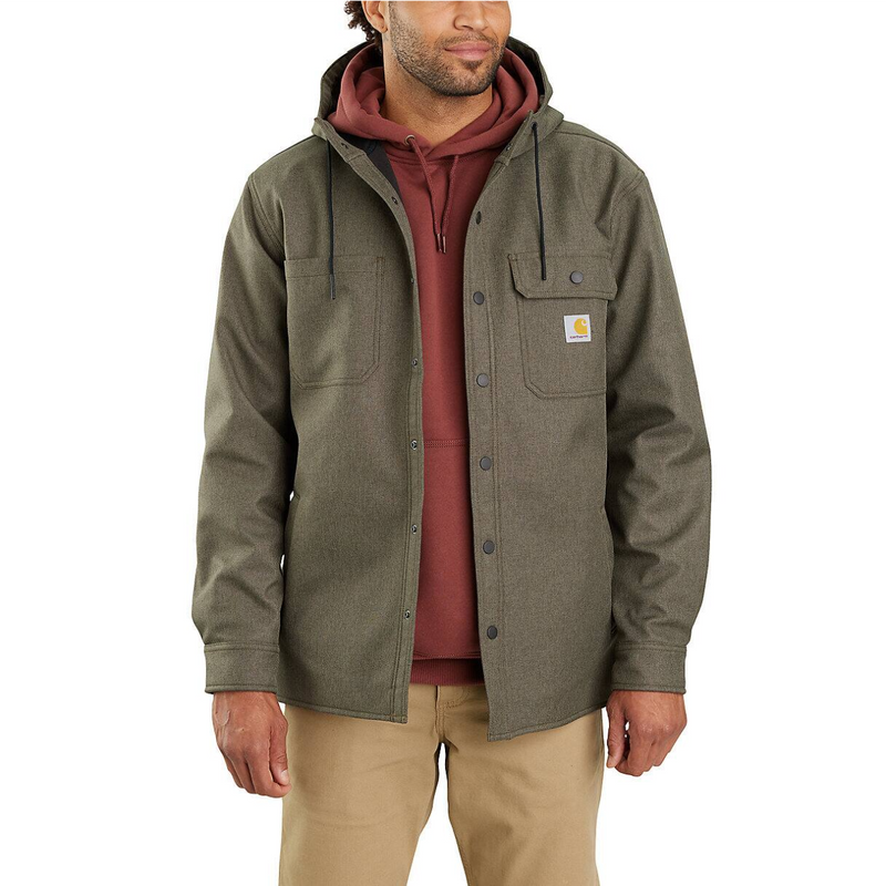 Load image into Gallery viewer, Carhartt Rain Defender™ Relaxed Fit Heavyweight Hooded Shirt Jac - Moss
