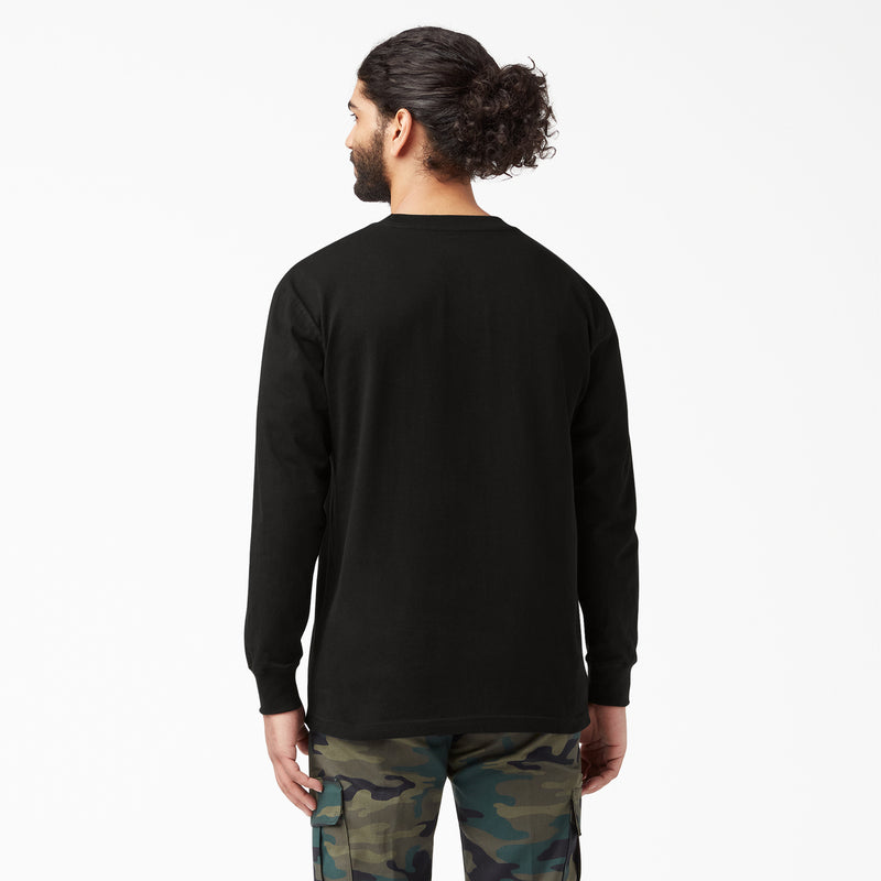 Load image into Gallery viewer, Dickies Long Sleeve Heavyweight Pocket Tee Black - Back
