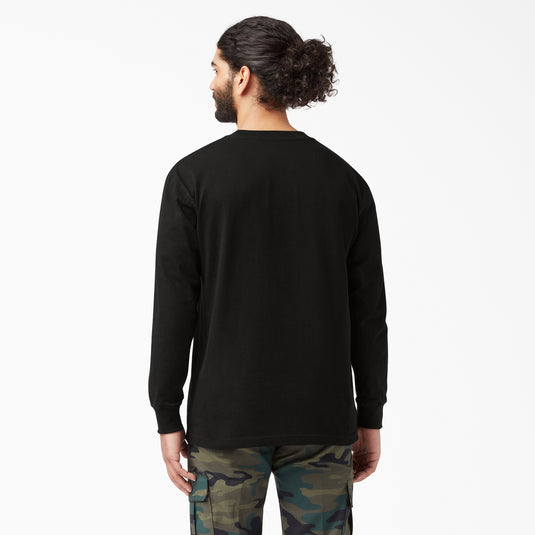 Dickies Long Sleeve Heavyweight Pocket Tee Black - Back