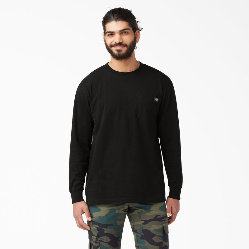 Load image into Gallery viewer, Dickies Long Sleeve Heavyweight Pocket Tee Black - Front
