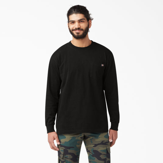 Dickies Long Sleeve Heavyweight Pocket Tee Black - Front