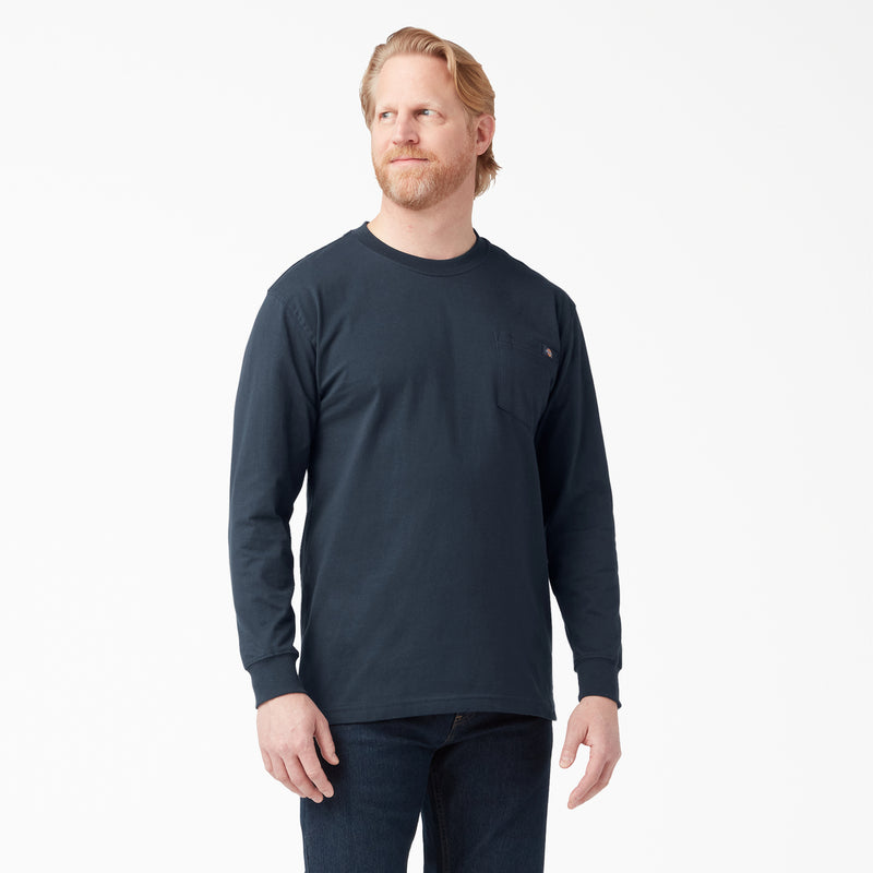 Load image into Gallery viewer, Dickies Long Sleeve Heavyweight Pocket Tee Dark Navy
