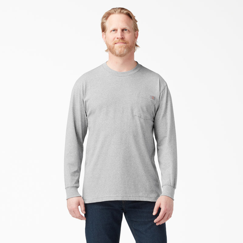 Load image into Gallery viewer, Dickies Long Sleeve Heavyweight Pocket Tee Heather Gray
