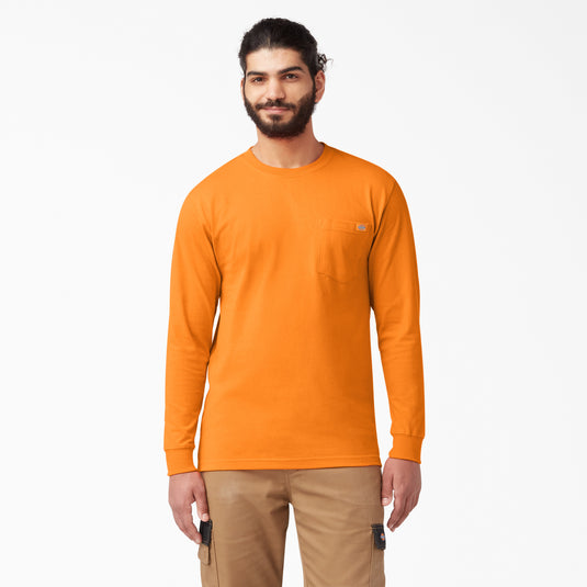 Dickies Long Sleeve Heavyweight Pocket Tee Orange