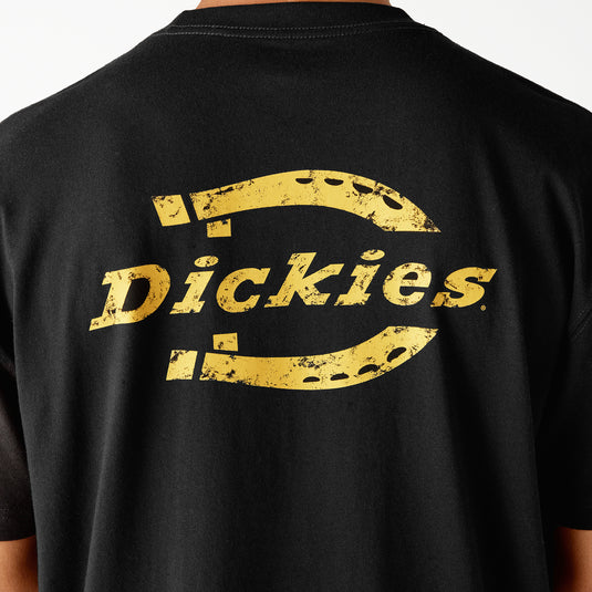 Dickies Short Sleeve Heavyweight Horseshoe Logo Tee Knit Black - Back Logo