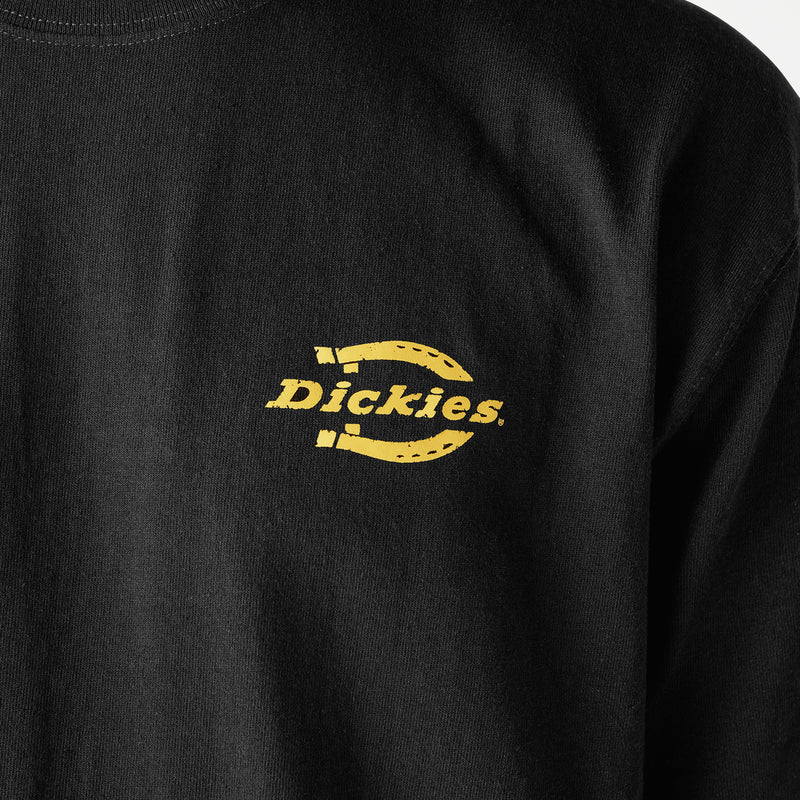 Load image into Gallery viewer, Dickies Short Sleeve Heavyweight Horseshoe Logo Tee Knit Black - Front Logo
