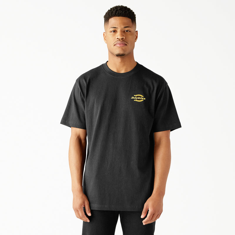 Load image into Gallery viewer, Dickies Short Sleeve Heavyweight Horseshoe Logo Tee Knit Black - Front
