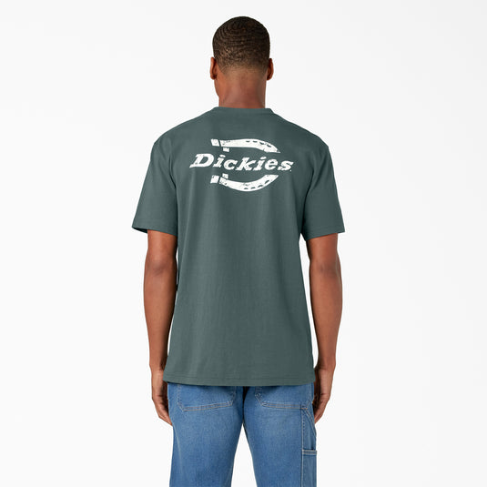 Dickies Short Sleeve Heavyweight Horseshoe Logo Tee Lincoln Green - Back