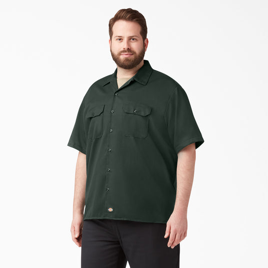 Dickies 1574 Short Sleeve Olive Green Work Shirt - Billion Creation